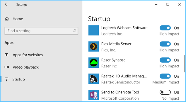 windows 10 change what programs run at startup