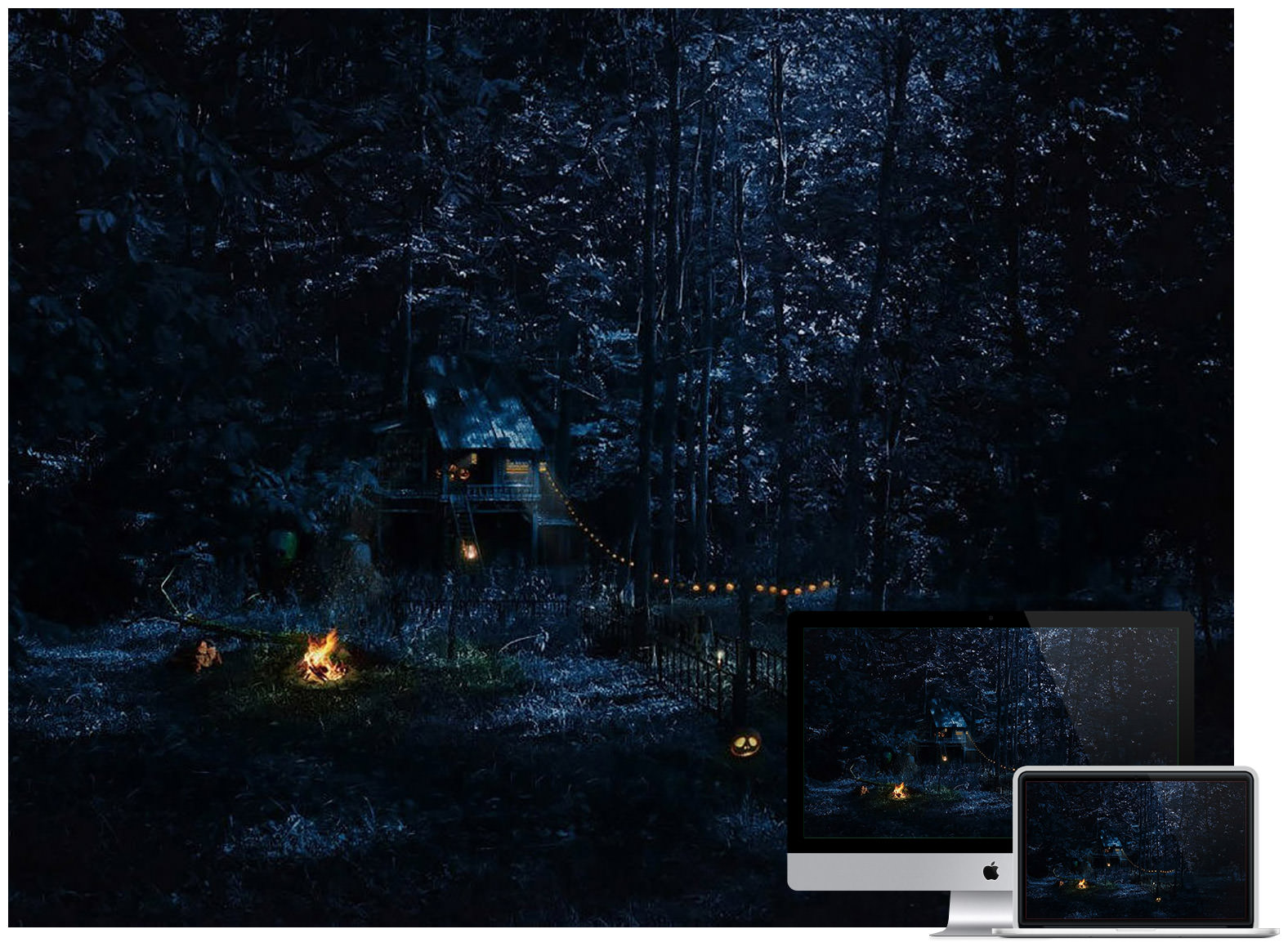 dark-forest-campfire-wallpaper