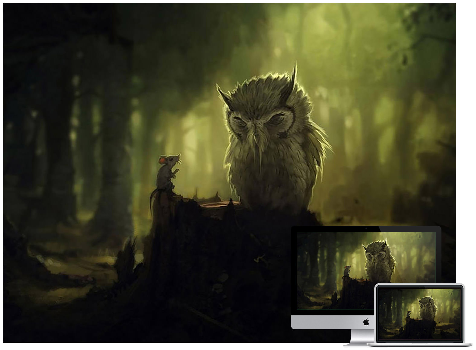 owl-in-forest-wallpaper
