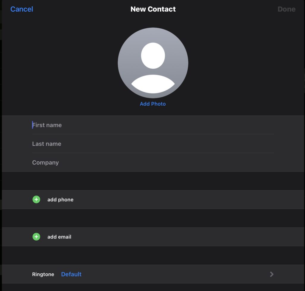 how do you add a contact on your ipad